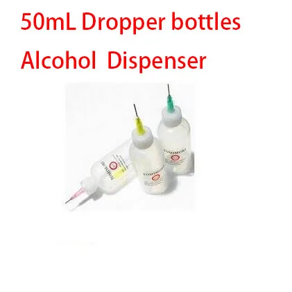 FEPRLO 10Pcs 50mL Dropper bottles Dispense Alcohol Oil Squeeze Bottle with Needle Tip Dropper free shipping