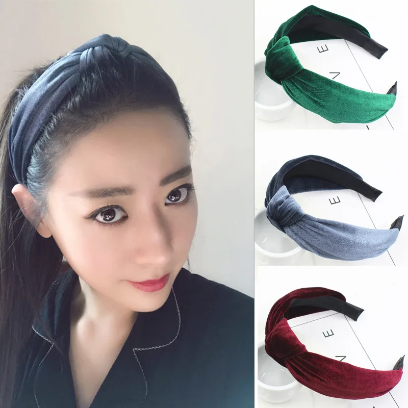 

AIKELINA New Hot Sale Bow knot Headbands for Women Lady Solid Cloth Hair Accessories for Girls Headwear Design Wide Hairbands