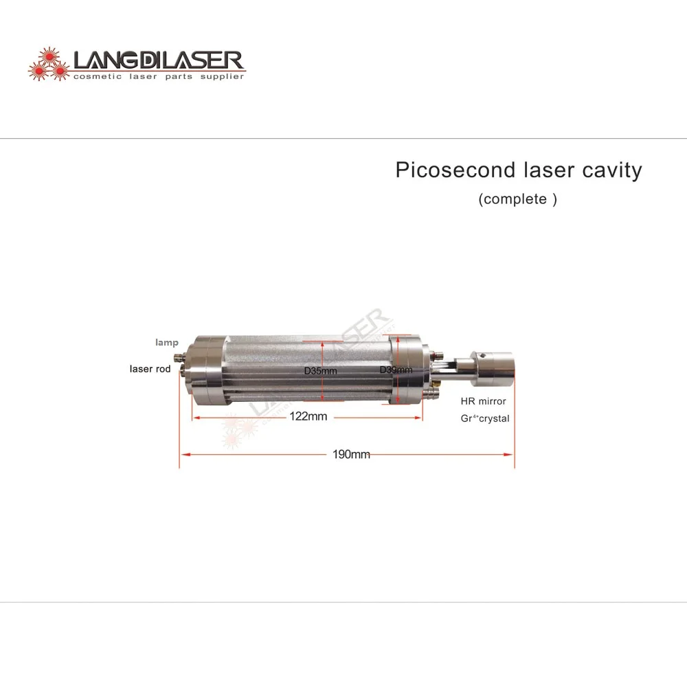 Picosecond laser hand-piece cavity / ND:yag laser handle cavity / laser tattoo removal handpiece cavity