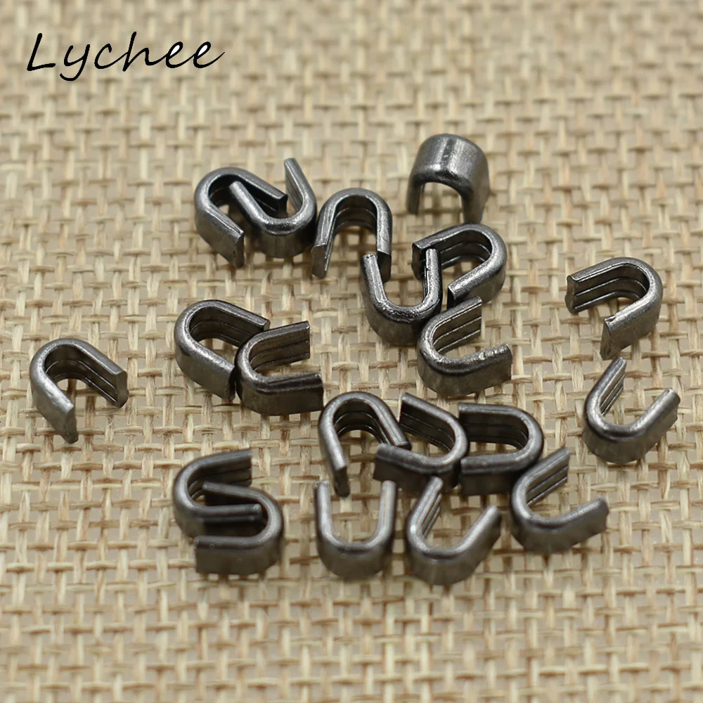 Lychee 20pcs 8# Silver Black Color Copper Zipper Top Metal Stopper DIY Handmade Craft Sewing Zipper End Accessories