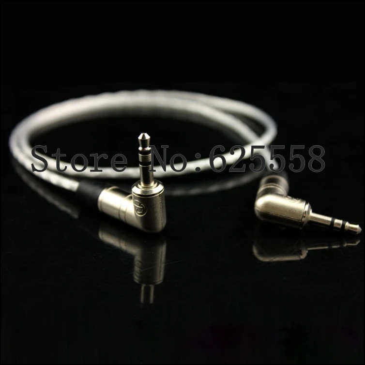 

High Quality Silver Plated Audio Headphone stereo Cable right angled plug to right angled Stereo Audio Cable 20cm