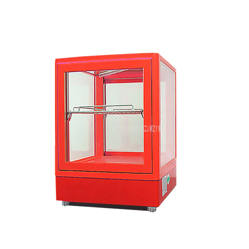 58L 2 layer Double Door Hot Drink Display Cabinet Warmer Food Egg Tart Milk Keep Warm Cabinet Commercial Beverage Showcase SM-58