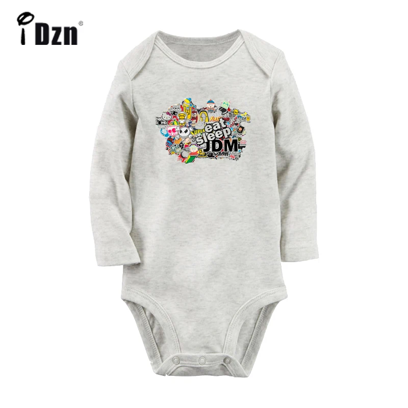 Eat Sleep JDM STICKER BOM Music notation Treble clef violin Newborn Baby Bodysuit Toddler Long Sleeve Onsies Jumpsuit Clothes