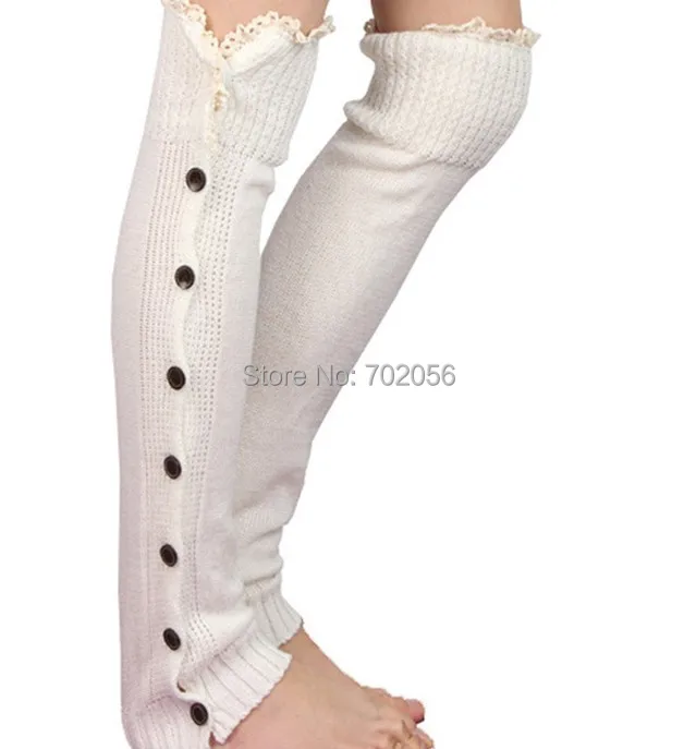 

Lace button down Leg Warmers Ballet Dance knitted booty Gaiters Boot Cuffs Boot Covers Long Gloves#3653