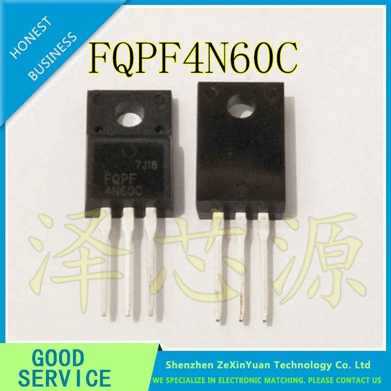 

10PCS/LOT FQPF4N60C 4N60C 4N60 HIGH VOLTAGE MOS POWER TRANSISTOR TO-220