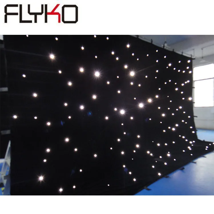 Flyko factory price 4x6m White single color led star curtain for chiristmas decoration