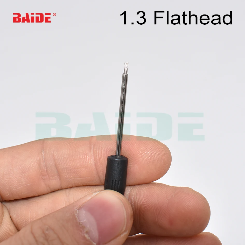 

Anti Slip1.3mm Flathead Slotted Screwdriver Bits Single Side Mini Screwdriver Tools New 1000pcs/lot