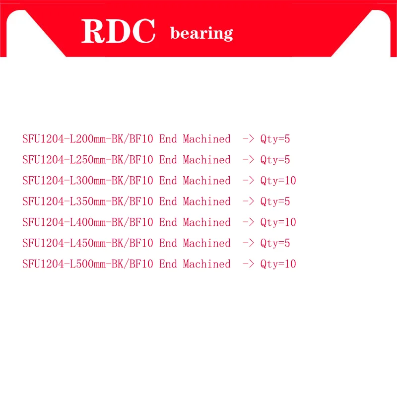 FREE SHIPPING machined SFU1204 200-500mm