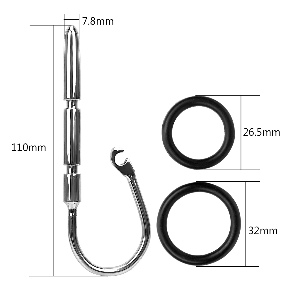 With Penis Rings 7.8mm Urethral Sounding For Men 18 Cock Dilator Urethra Plugs Medical Catheter Sounds Sex Toys Male Masturbator