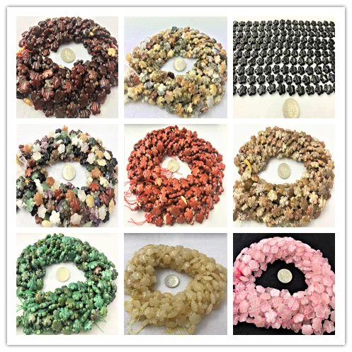 15mm,20mm flower Shape Natural stone Beads:Jades Quartzs Aventurine Flourite Mookaite Jaspers Onxys Sodalite Strand 15