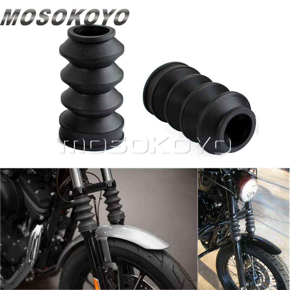 Motorbike Front Fork Cover Gaiters Gators Boots 39mm Rubber For Harley Sportster XL883 XL1200 XL 1200 883 48 72 Iron SuperLow