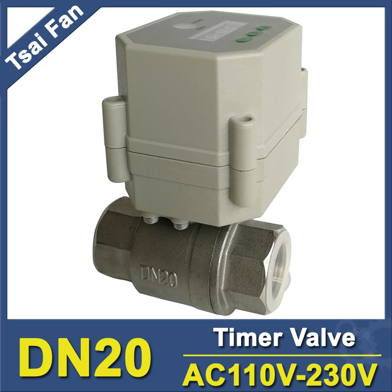 Time Electric Valve AC110V-230 3/4'' BSP/NPT for garden irrigation Drain water air pump water automatic control systems