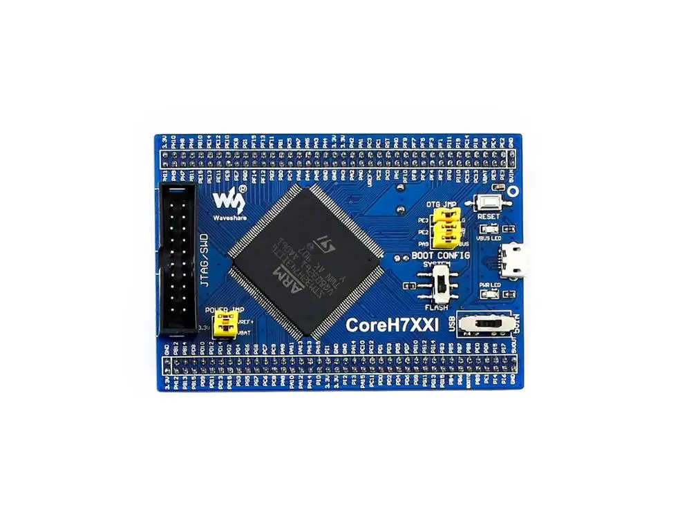 Waveshare stm32 stm32h743iit6 mcuコアボード、フルioエキスパンダー、jtag/swdデバッグインターフェイス、バージョンv