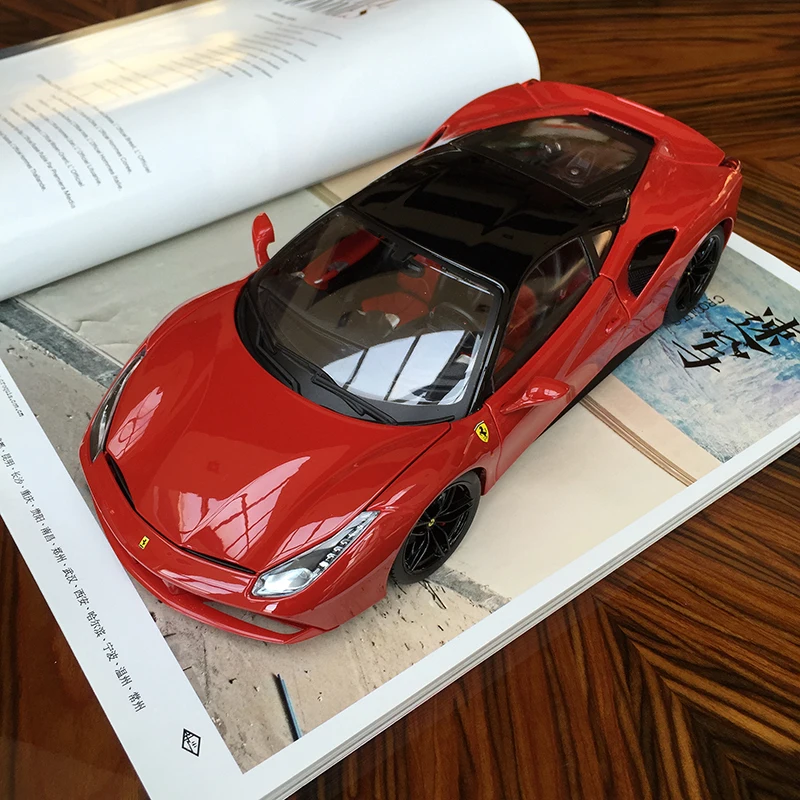 New Die-cast Metal Fine Edition 1/18 Supercar 488GTB Desktop Display Collection Model Toys For Children