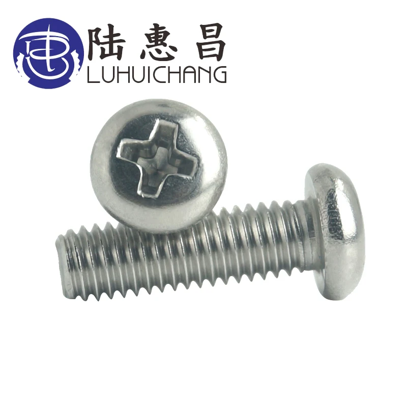 luchang free shipping 50Pcs M3 M4 Stainless Steel Phillips Screws Cross Round Head M3 Screw Bolts Nuts Fasteners Hardware Tools