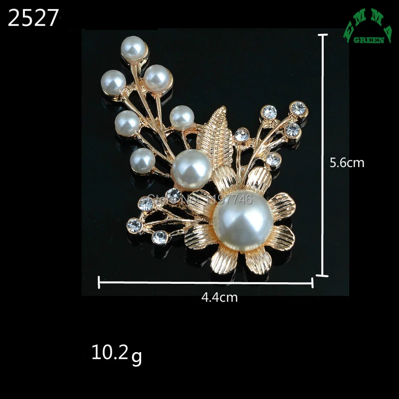 Crystal Flower With Pearls Flatback Accessories Brooch Buckle Button Rhinestone Applique Strass Embellishment Hairpin Decor