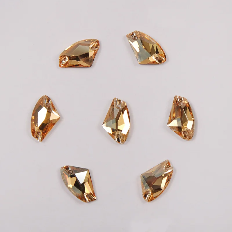 Gemischte Formen Aufnähsteine 001GSHA Kristall Golden Shadow Strasssteine Aufnähknöpfe DIY Kleidung Handwerk Kleid Rivoli Drop Strass – Detail 7