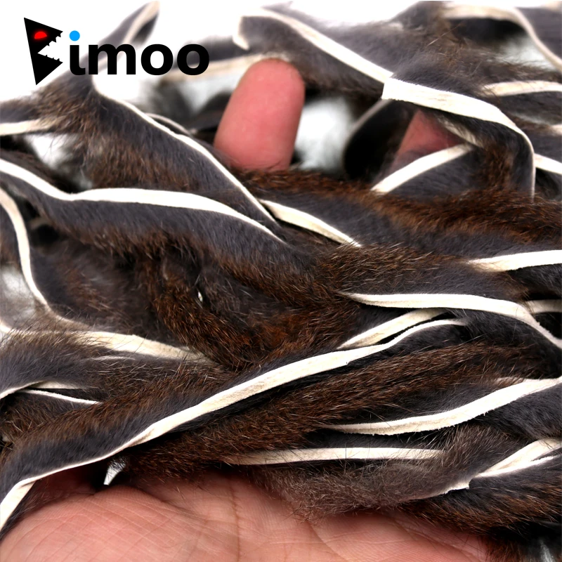 Bimoo Half 1/2 Mini Squirrel Zonker Strips for Fly Tying Micro Zonker Tail Soft 2mm Strips Natural Color Dubbing Material