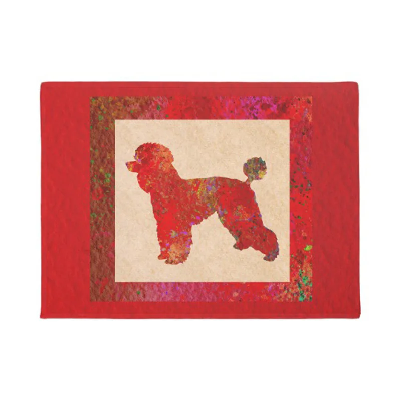

Red Poodle Doormat Home Decoration Entry Non-slip Door Mat Rubber Washable Floor mat