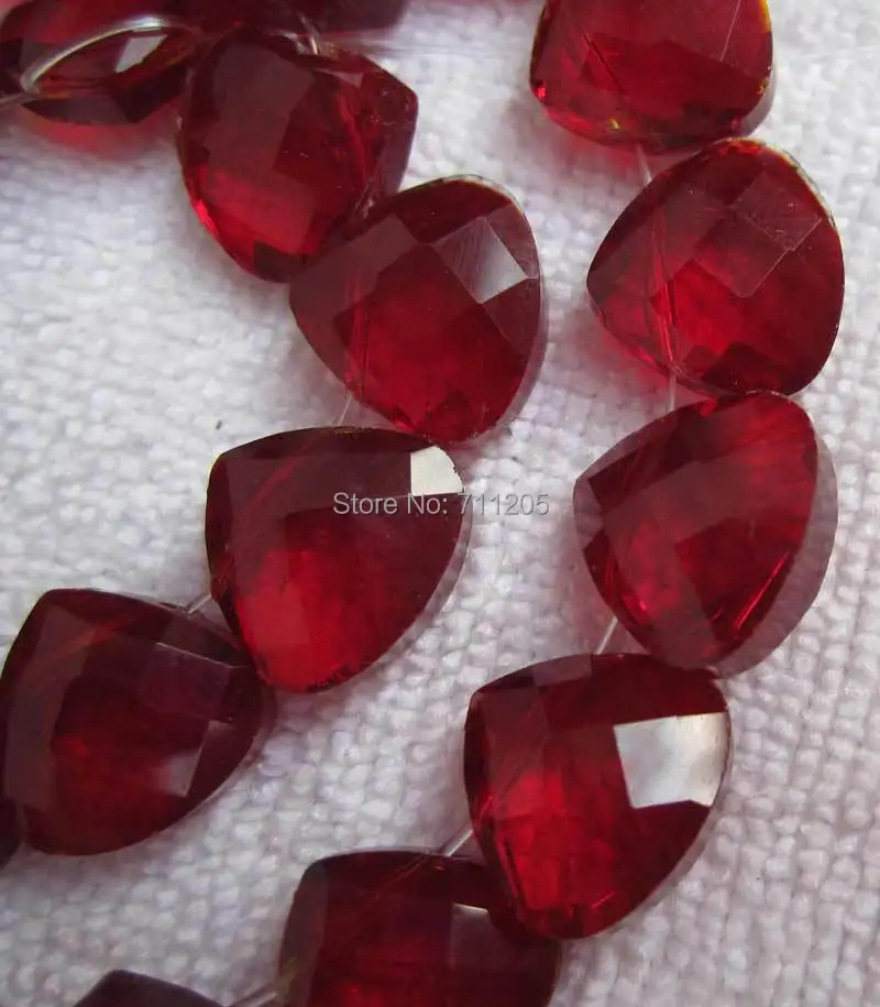 Wholesale 100pcs, 13mm Beautiful Red Glass Fan-Shaped Loose Beads,Min.Order $10,provide mixed wholesale for all items !