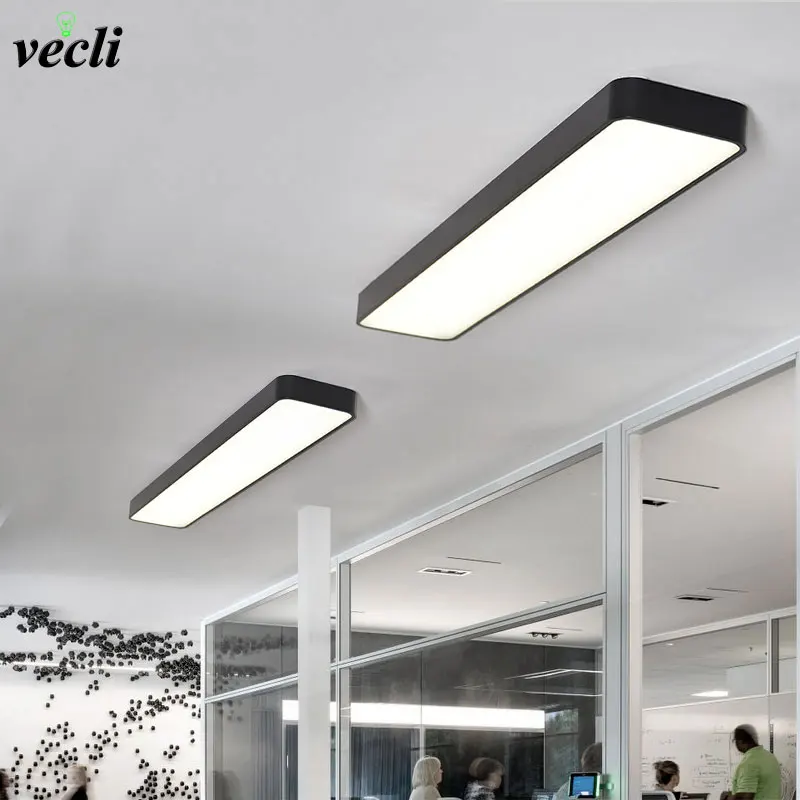 Modern LED Ceiling Lights Black White Square Office Light With ceiling lamp aisle bedroom home lighting light fixtures