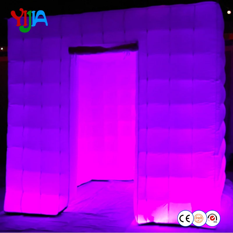 Free shipping 8ft LED strips on bottom portable photo booth inflatable tent for party wedding