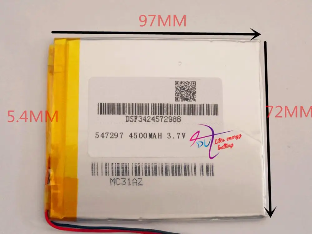 

tablet battery [L067] 3.7V,4500mAH,[547297] PLIB (polymer lithium ion battery/) Li-ion battery for tablet pc,sa