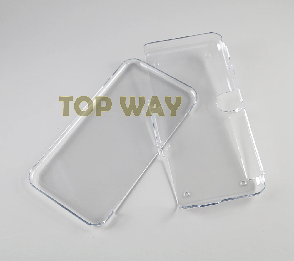 2 piezas de plástico transparente, protector de cristal duro, funda de piel para nueva consola 2DS XL con paquete