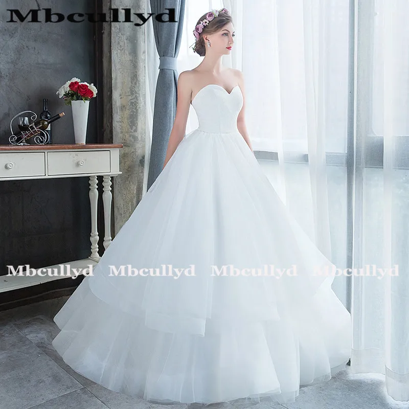 Mbcully Dubai Arabic Lace Ball Gown Wedding Dresses Bridal Gowns 2020 Romantic Sweetheart Long Floor Length vestidos de noiva