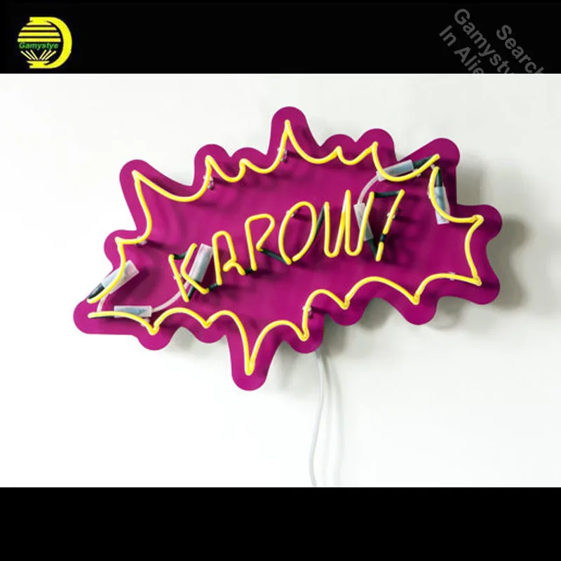 Neon Sign for KAPOW Pop Art Neon Bulb sign handcraft Handmade neon signboard personalized post war consumer boom wall decor Art