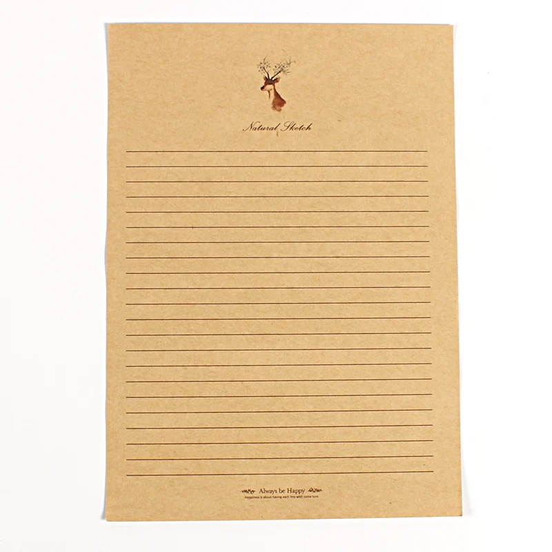 Juego de papel de escritura estilo ciervo Vintage europeo, carta de papelería, tarjetas de sobre, letras de amor de Navidad, 10 unids/lote