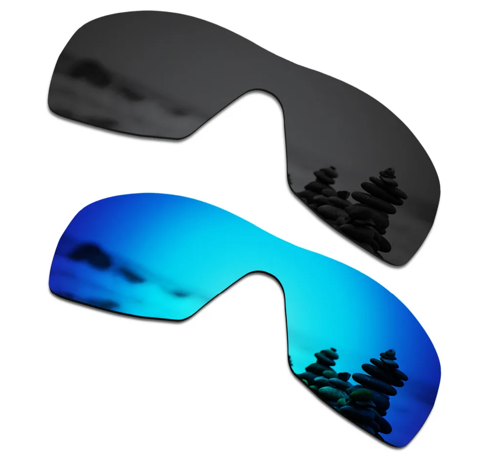 SmartVLT 2 Pieces Polarized Sunglasses Replacement Lenses for Oakley Dart Stealth Black and Ice Blue