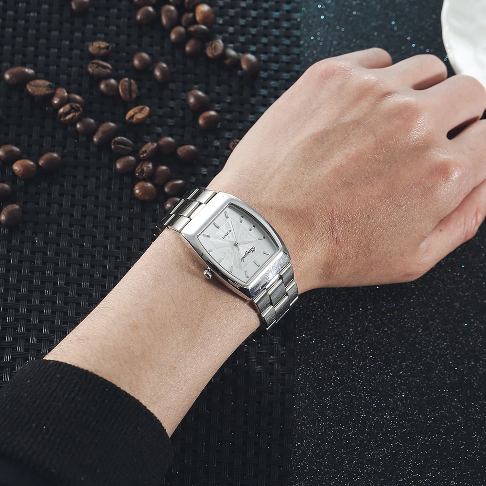 Reloj de pulsera de cuarzo de acero inoxidable para hombre y mujer, cronógrafo sencillo de negocios, a la moda, 2024