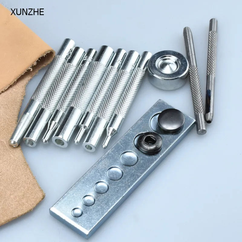 

11pcs Snap button Installation Tool Kit for Leather Craft Hand Punch Tool Set DIY Hardware Accessories Snap Rivet Fastener