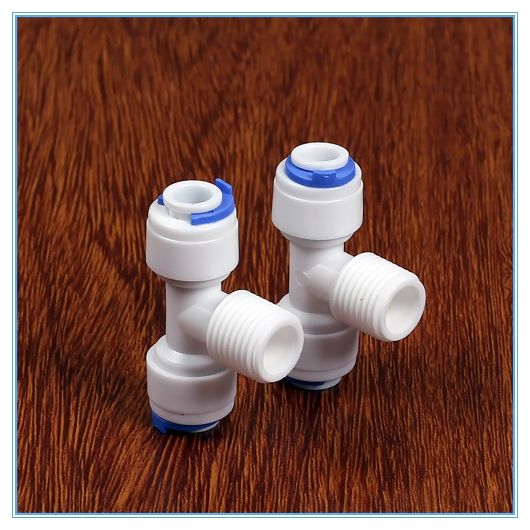 

5 шт. 1/4 "-1/4" Male-1/4 "OD труба тройник Тип PE труба фитинг шланг Быстрый Соединитель Аквариум RO фильтр для воды система обратного осмоса