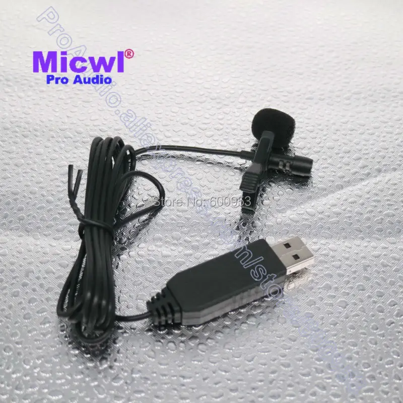 USB 2.0 Lavalier Lapel Clip On Omni-Directional Microphone for PC Computer Laptop