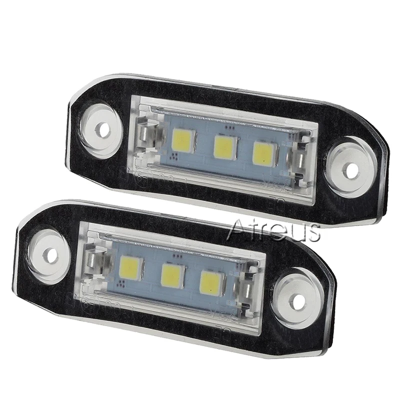 PAKUSI 1Pair Car LED License Plate Lights For Volvo XC90 S80 V70 S60 XC60 S40 V50 Accessories White SMD5050 Lamp Bulb Kit 12V