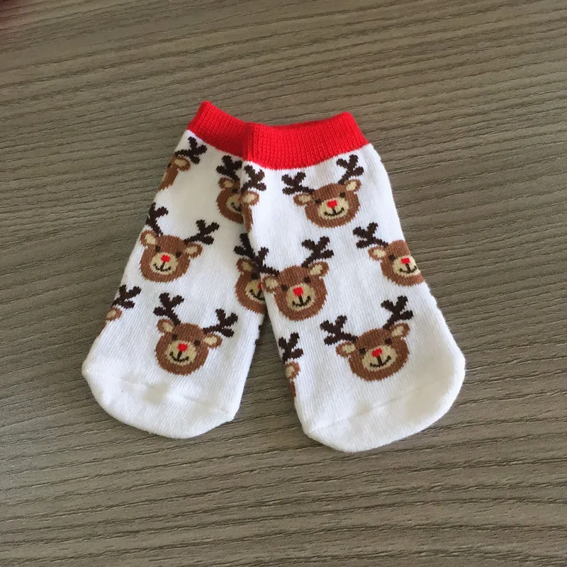 Baby Socks Cotton Cute Animal Socks Baby Christmas Socks Deer Bebe Boys Girls Santa Newborn Patterned Footwear Red Brand (0-12M)