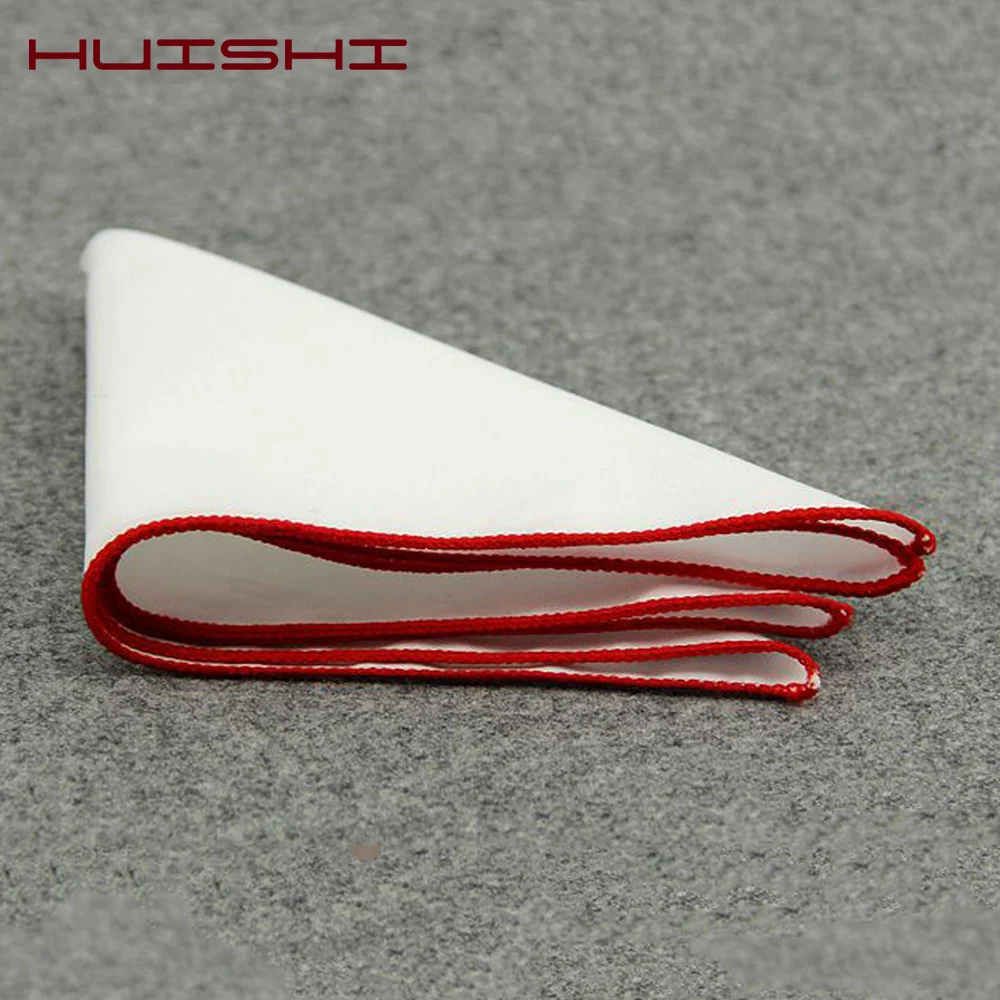 

HUISHI Mens Cotton Hanky White Pocket Square Solid Color Handkerchief 14 Color Hanky Cotton For Men Wedding Business Accessories