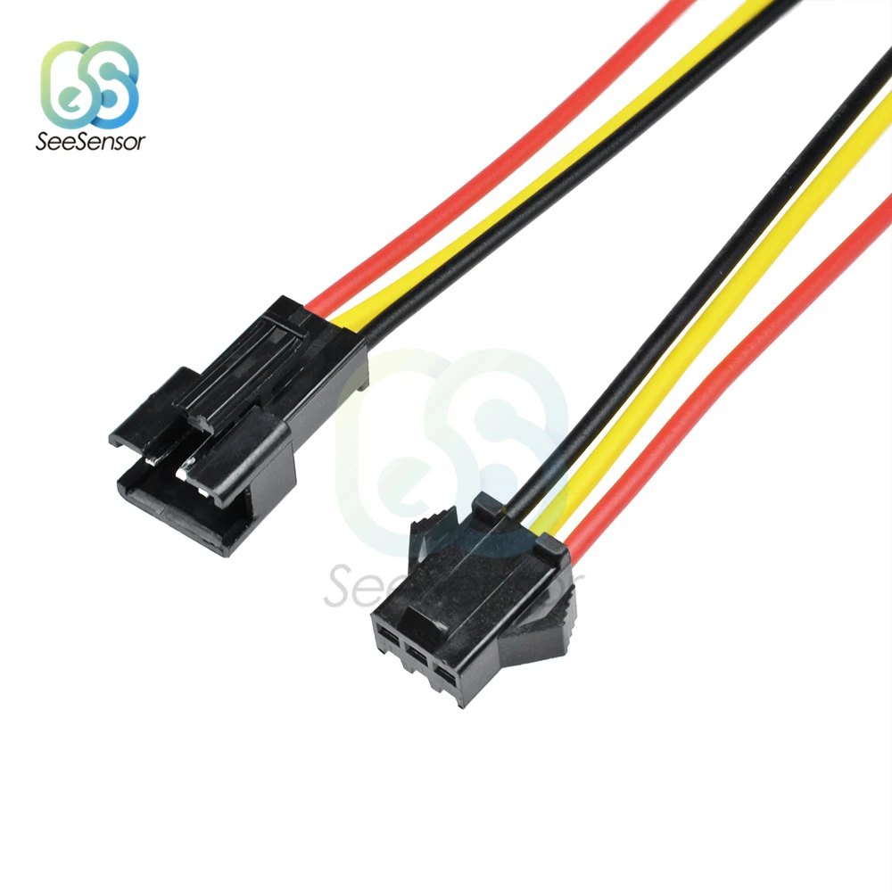 5Pairs 10cm 15cm 30cm Long JST SM 3Pins 3P Plug Male to Female Wire Connector Adapter LED Connectors