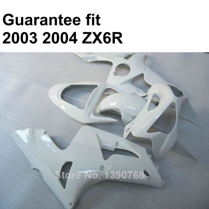 100% fit injection fairing for Kawasaki ZX6R 2003 2004 white Ninja ZX 6R  636 03 04 fairings kit  7 gifts IT40