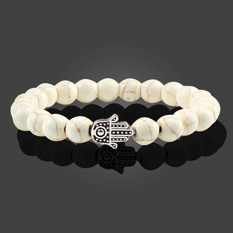 Hot Men Natural Stone Volcanic Lava Bracelet Charm Hand Matte Black Boho Beads Bracelets for Women Lucky Jewelry pulseras