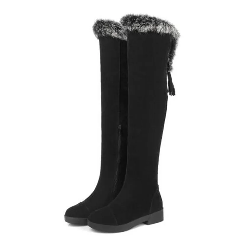 Women Boots Autumn and winter New style Round head Grind Suede Over the knee Boots Cashmere Keep warm Snow boots size 34-43