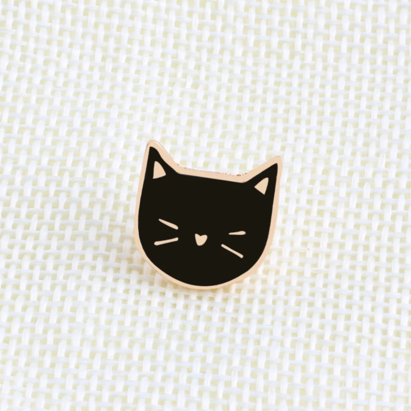 Cute Cat Brooches Cartoon Black White Cat Enamel Pins For Girls female Pin Jackets Backpack Accessories Brooches Jewelry Gifts image 4