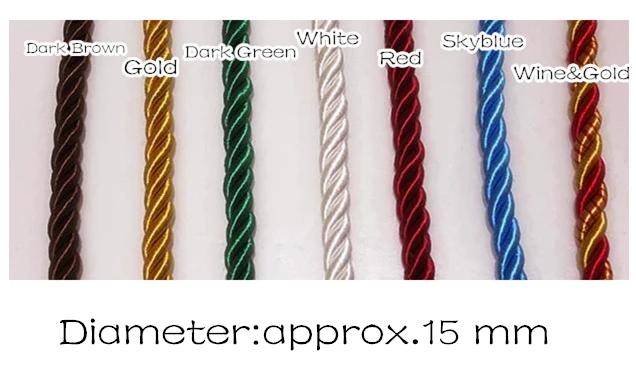 7 colori di Qualità Filo Ritorto Corda Borsa Cuscino Divano Sedia Decorativo Fili dd Lacci Accessori 15 millimetri Vendita da 2 metri per balla