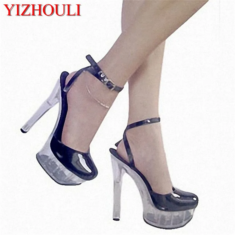 

The new line of crystal sandals, hot sale of high heels, 15CM palm cabinet recommend women's Dance Shoes