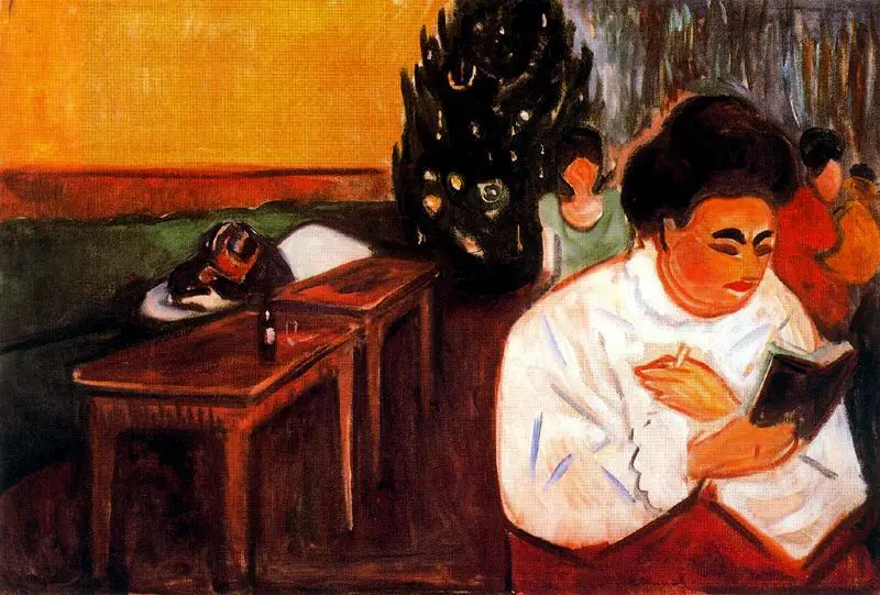 100% handmade Oil Painting Reproduction on Linen Canvas,Free  Shipping,High quality,christmas-in-the-brothel-by Edvard Munch,