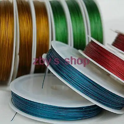 1Pc Red Yellow Blue Green Gray 30M/Roll 0.6mm Rubber Coating Lead Sealing Wire with Various Seal 7 Shares Stainless Steel Wire