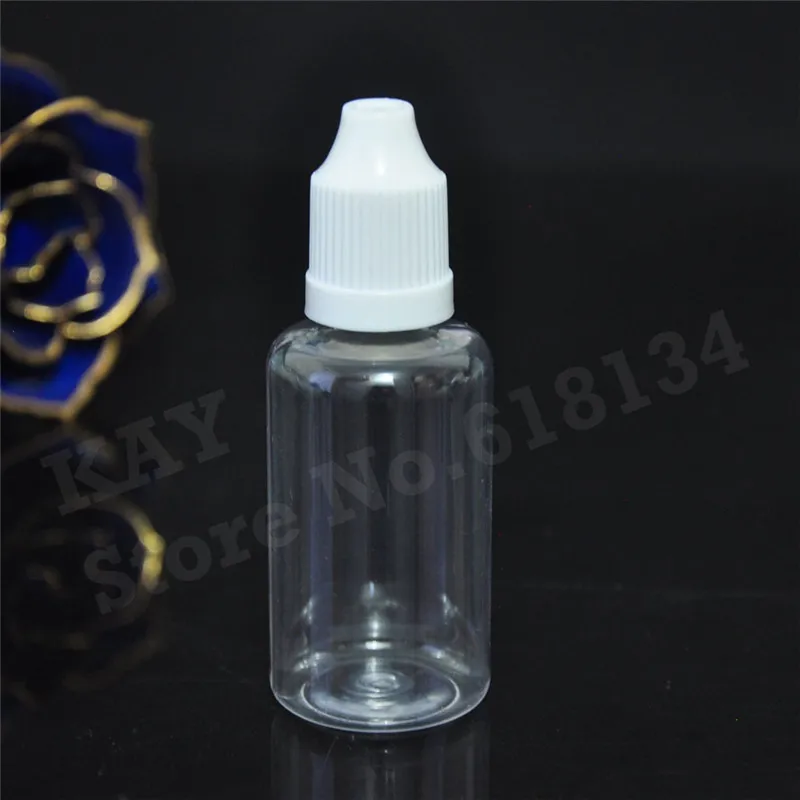 Wholesale 1500pcs Clear PET 30ML Plastic Dropper Bottle With Childproof Cap, eliquid Needle Tip Bottle, 30ml dropper bottle