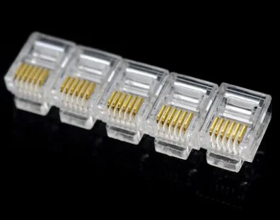 10PCS Durable 6 Pin RJ11 RJ-11 6P6C Modular Plug Telephone Phone Connector and NC Crystal Head